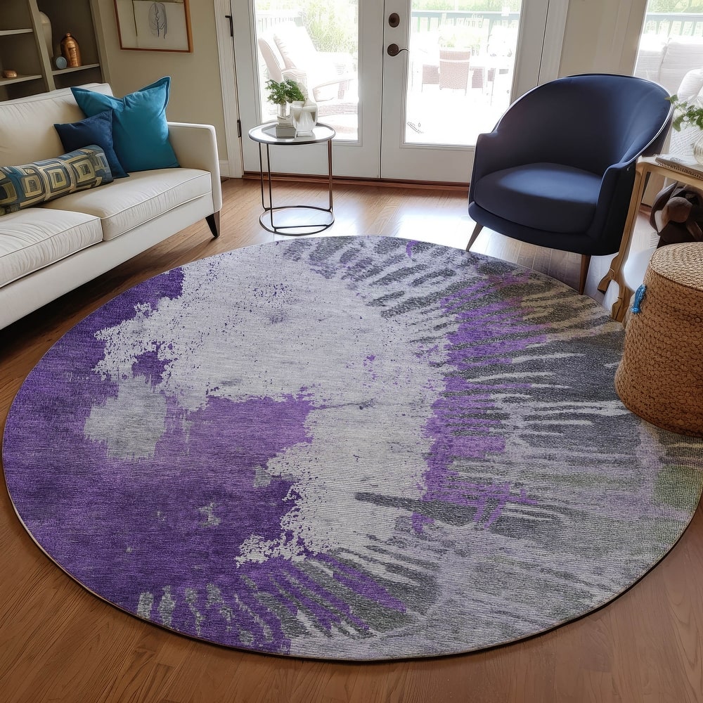 Machine Washable Indoor/ Outdoor Chantille Modern Burst Rug