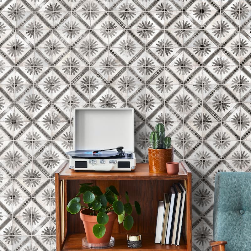 Merola Tile Harmonia Kings Marrakech Black 13" x 13" Ceramic Floor and Wall Tile