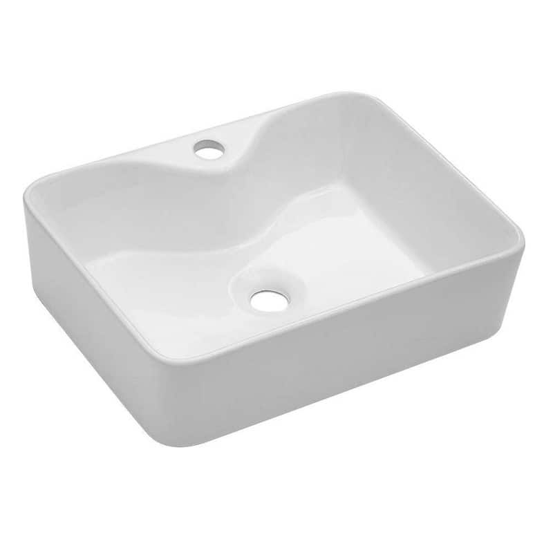 Rectangle Above Counter Porcelain Ceramic Bathroom Vessel Vanity Sink