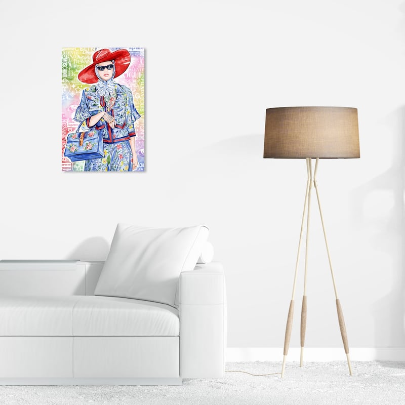 Wynwood Studio Canvas Fashion and Glam Red Hat Doll Red and Glam Wall Art Canvas Print - 24 x 16