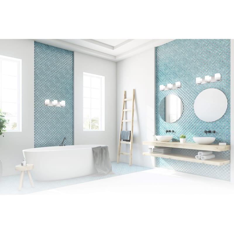 Access Lighting Oslo - LED Bath Vanity - Chrome Finish - Opal Glass - Replaceable LED