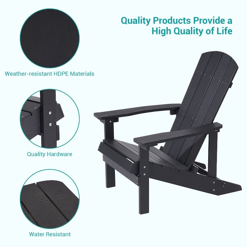 Bonosuki Outdoor HIPS Weather-Resistant Plastic Adirondack Chairs