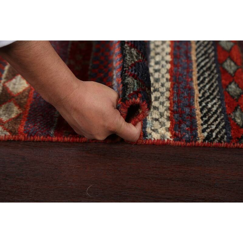 Geometric Tribal Gabbeh Kashkoli Oriental Area Rug Wool Hand-knotted - 2'8" x 4'1"