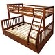 preview thumbnail 9 of 7, Twin-Over-Full Bunk Bed with Ladders and Two Storage Drawers(Can Be Separated), Walnut