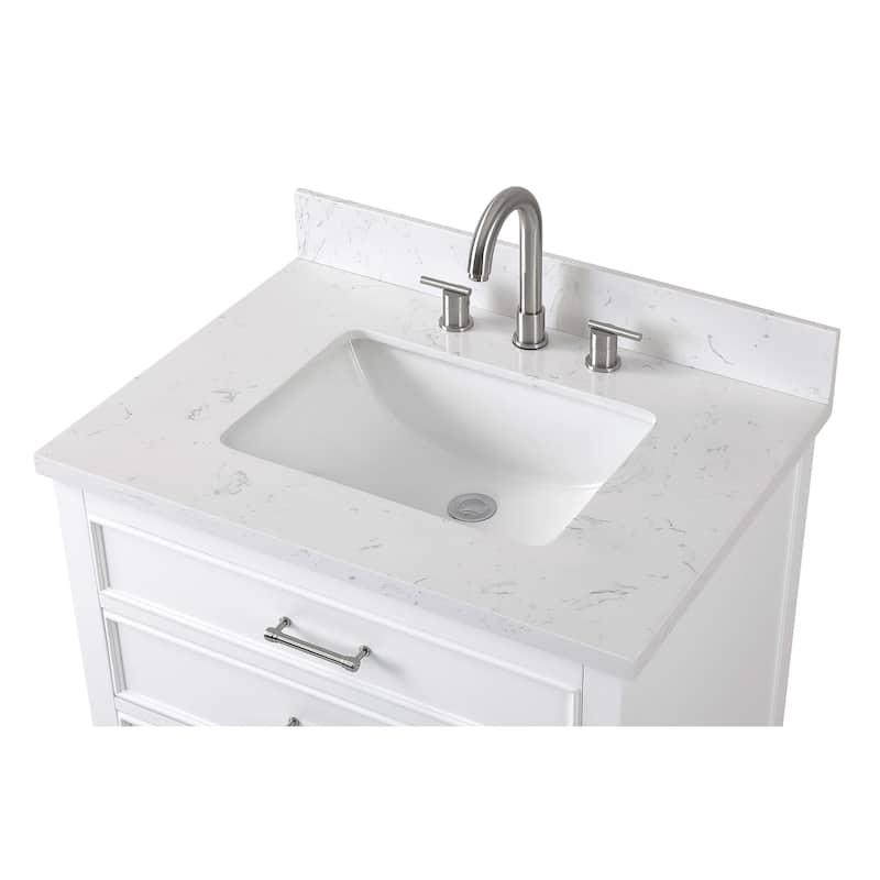30" Tennant Brand Felton White Finish Single Sink Bathroom Vanity