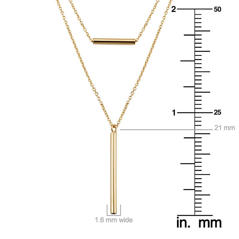 14k Yellow Gold Tube Layer Adjustable Length Necklace (adjusts to 17 or 18 inches)
