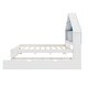 preview thumbnail 8 of 16, Solid Wood Frame Full Size Platform Beds with Bookcase Headboard and Led Light