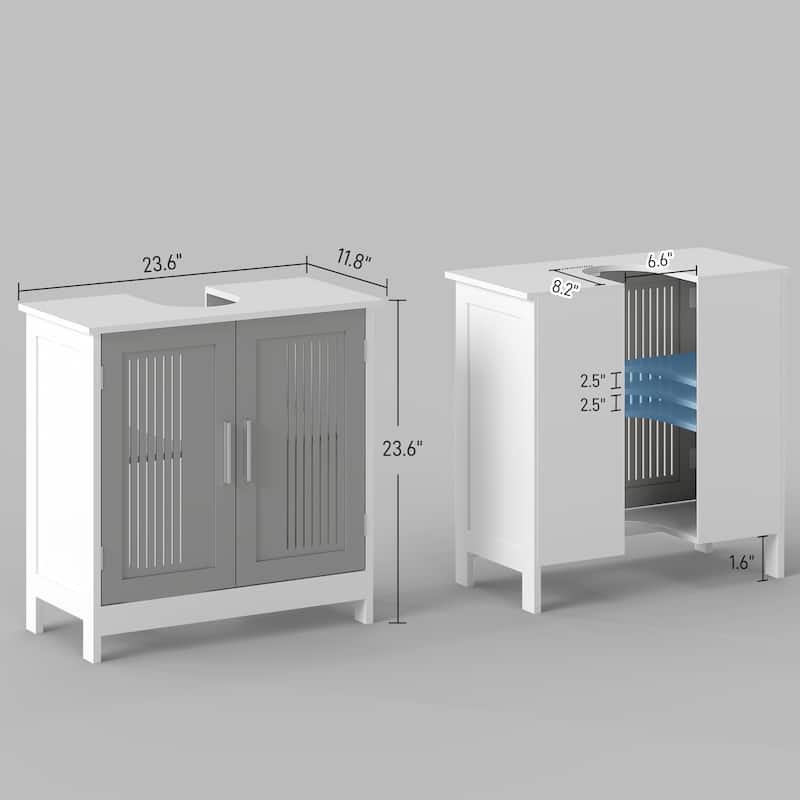 kleankin Under Sink Cabinet for Efficient Small Bathroom Storage, Modern and Elegant Bathroom Cabinet Storage for Small Spaces