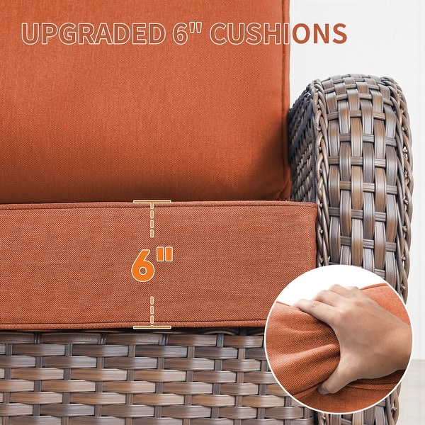 dimension image slide 5 of 14, Gymojoy 6-Inch Thick Outdoor Deep Seating Cushion Set, 22"/24" Wide Options, Waterproof & Fade Resistant for Patio Furniture