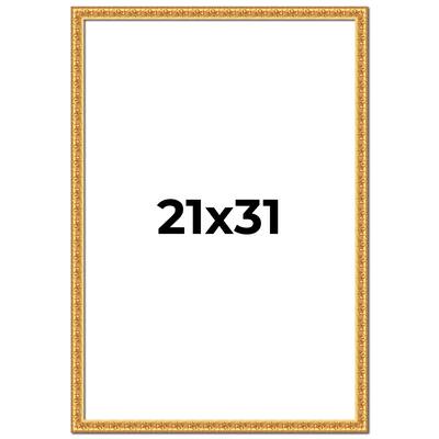 21x31 Frame Gold Real Wood Picture Frame Width 1 inches | Interior