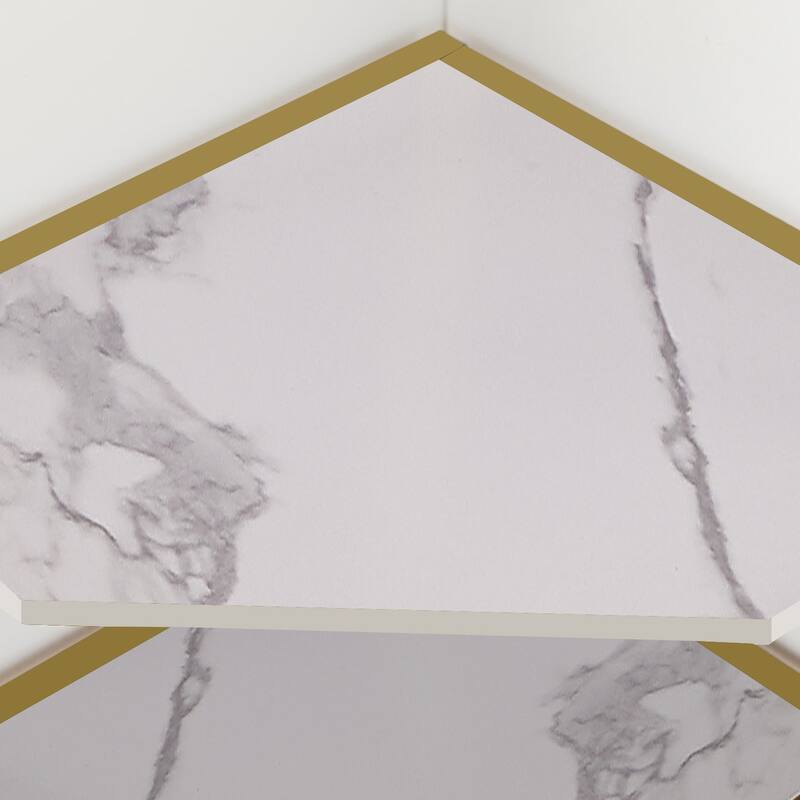 Javlergo Free-Standing 4-Tier Industrial Corner Bookcase Triangle Open Shelf with MDF & Metal Frame for Living Room