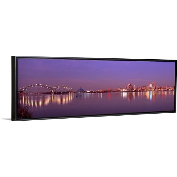 Shop &quot;Night Memphis TN&quot; Black Float Frame Canvas Art - Free Shipping Today - Overstock - 25514085