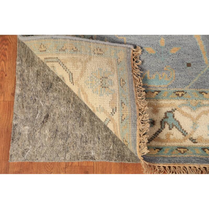 Light Blue Oushak Oriental Rug Handmade Wool Carpet - 4'2"x 5'11"