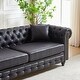 preview thumbnail 9 of 29, Oaks Aura 85.5in. Modern Fabric Chesterfield Sofa with Rolled Arms, 3 Seater Sofa with Button Design and 2 Cushions