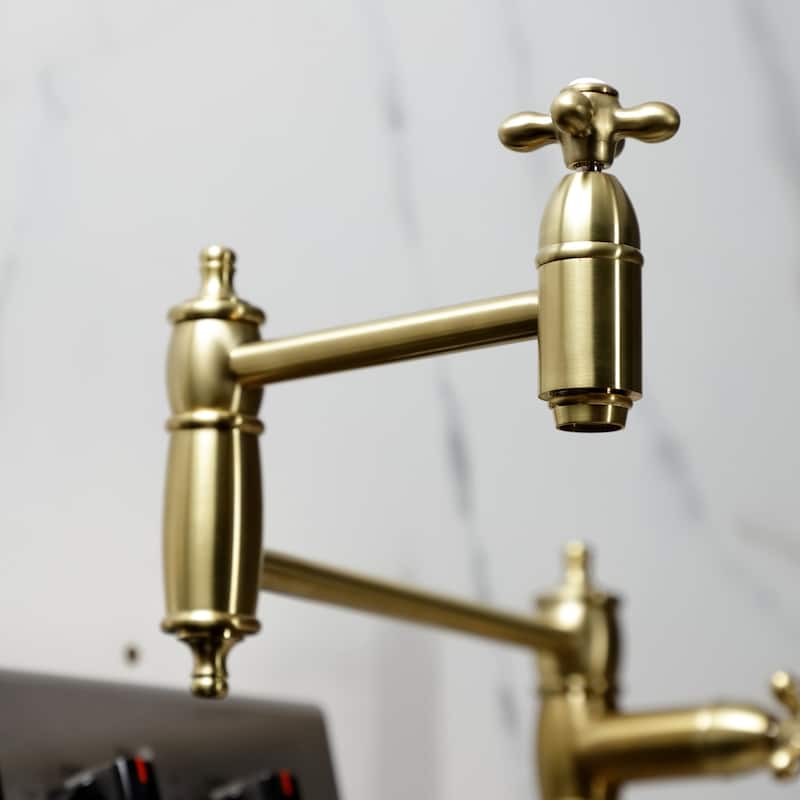 Kingston Brass Restoration Two-Handle 1-Hole Deck Mount Pot Filler Faucet