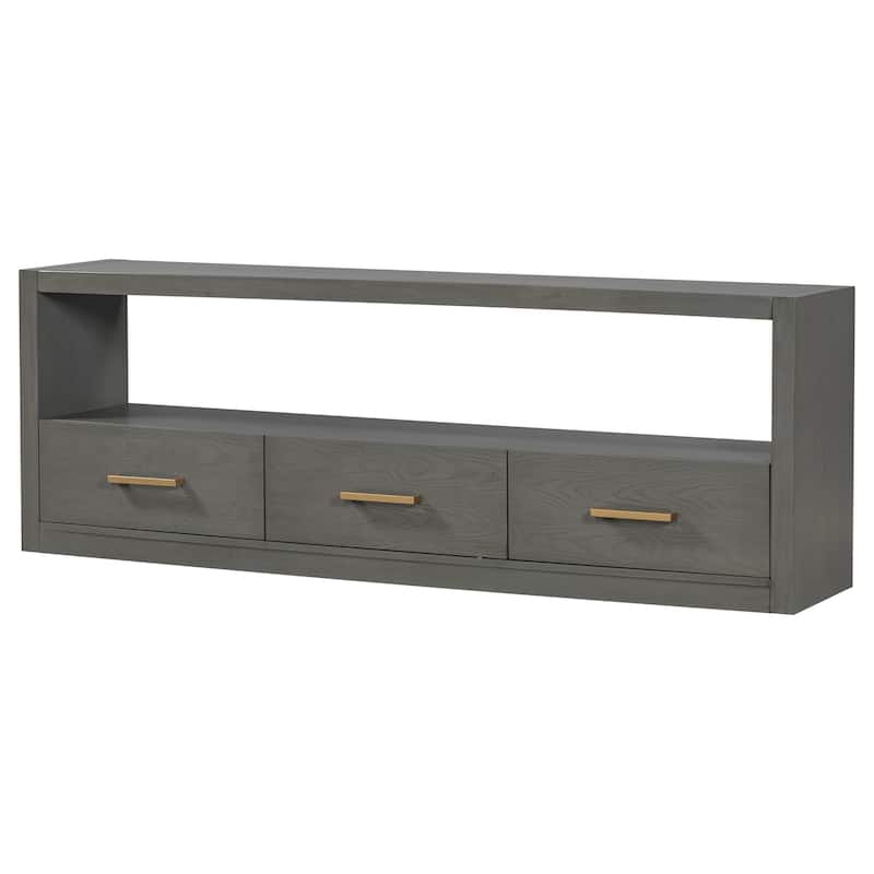 Mirod Stylish TV Stand with Ample Storage,Classic Design with Three Drawers and Spacious Surface,Minimalist Metal Handles