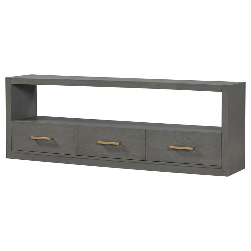 Modern TV Stand, Stylish Sideboard Decorative Table with 3 Drawers, for Living Rooms Bedroom or Hallway, Grey