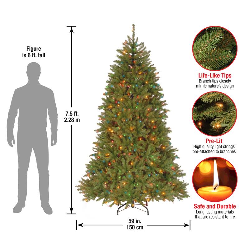 National Tree Company 7.5 ft. Fir Pre-lit or Unlit Artificial Christmas Tree - 7.5 Foot