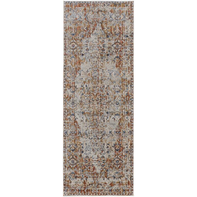 Frencess Medallion Vintage Area Rug - 2'-6" x 12' - Tan