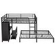 preview thumbnail 5 of 10, Metal Bunk Bed with Desk Chair and Wardrobe, Multifunctional Loft Frame with Built-in Storage