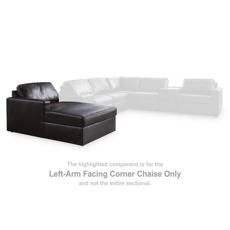 Signature Design by Ashley ModMax II Black 5-Piece Double Chaise Sectional with Storage Consoles - 144" W x 69" D x 36" H