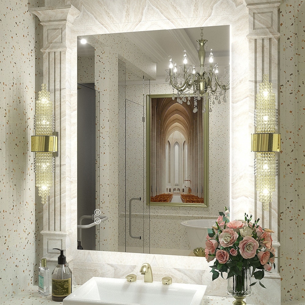 Frameless LED Backlit Anti-Fog Bathroom Vanity Mirror