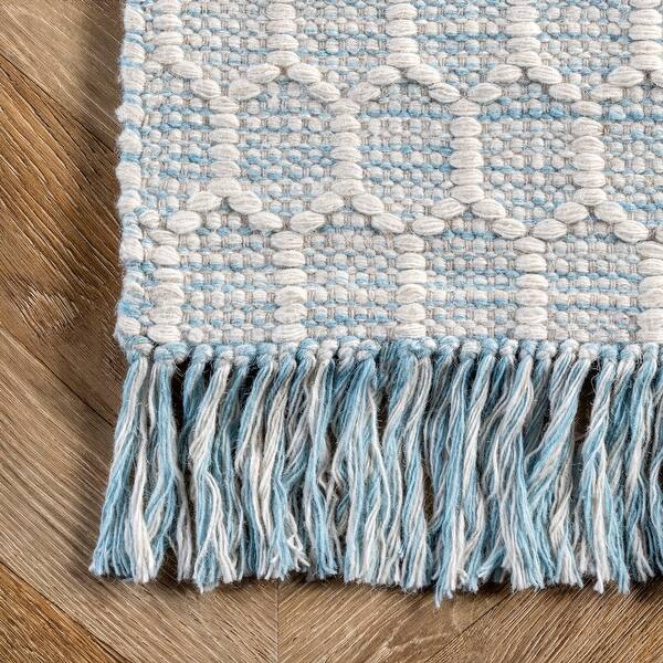 Shop Nuloom Grey Contemporary Handmade Flatweave Honeycomb Wool Cotton Tassel Area Rug On Sale Overstock 19523972