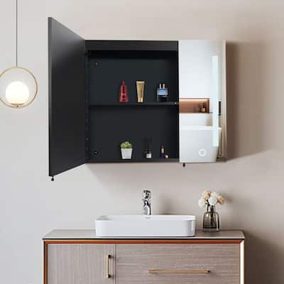 Large Storage,LED Mirror Medicine Cabinet Surface,Defogger,Anti Fog,Dimmable Lights Brightness