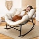 preview thumbnail 19 of 32, Indoor Deep-seating Rocking Papasan Chair, Rocking Chair Outdoor, 450 lbs Outdoor Rocking Chair, Oversized Rocker Chair