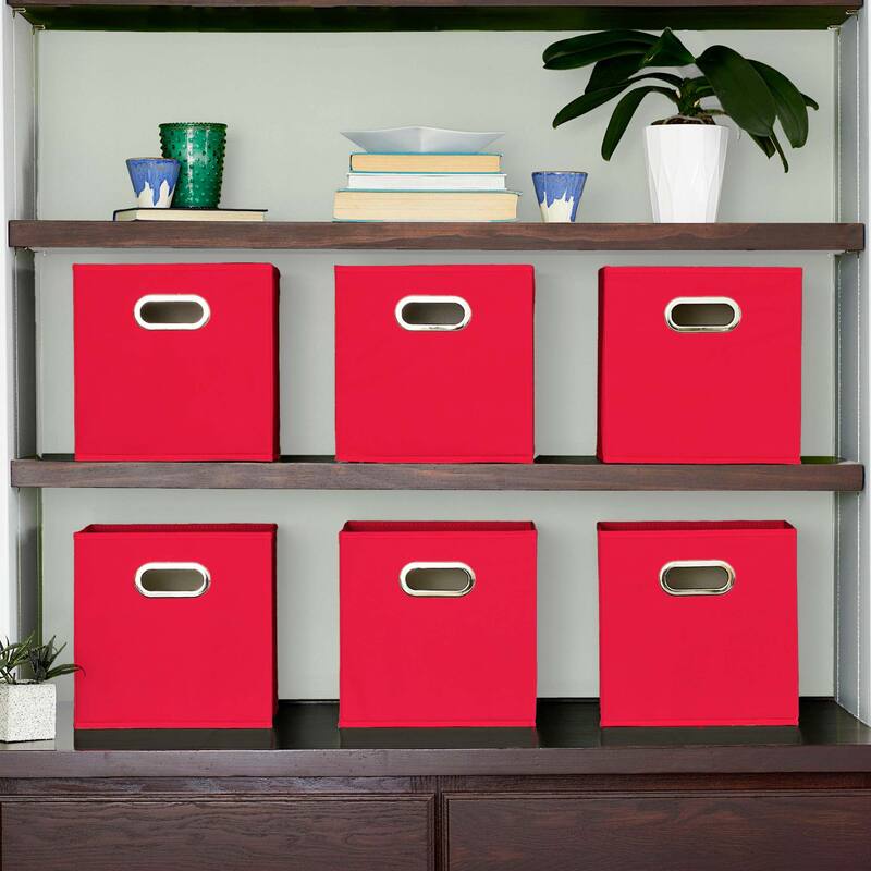 Household Essentials Open Fabric Cube Storage Bins, Set of 6