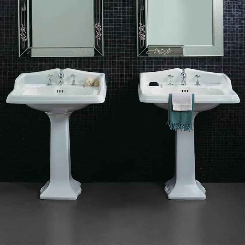 Whitehaus AR824-AR805-3H Isabella 26" Rectangular Vitreous China