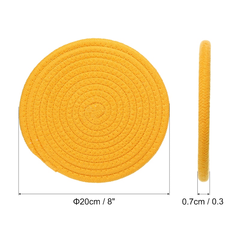 5Pcs Trivets for Hot Dishes 8 Inch Trivet Mat for Hot Pots and Pans - Yellow