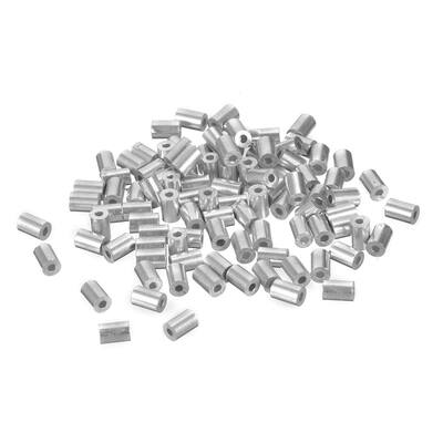 1.2mm Cable Wire Rope Aluminum Sleeves Clip Crimping Loop 100pcs - Silver Tone