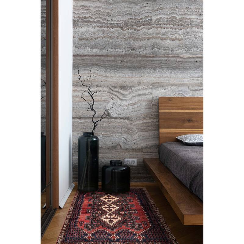 ECARPETGALLERY Hand-knotted Melis Vintage Red Wool Rug - 4'9 x 7'3