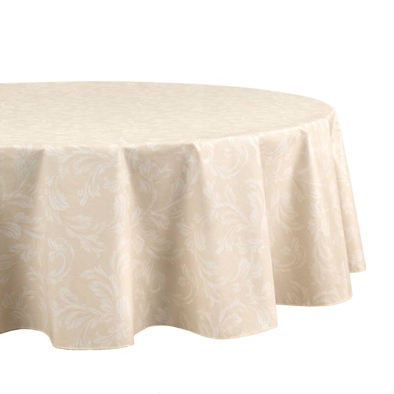 Camile Floral Scroll Damask Pattern Vinyl Indoor/Outdoor Tablecloth