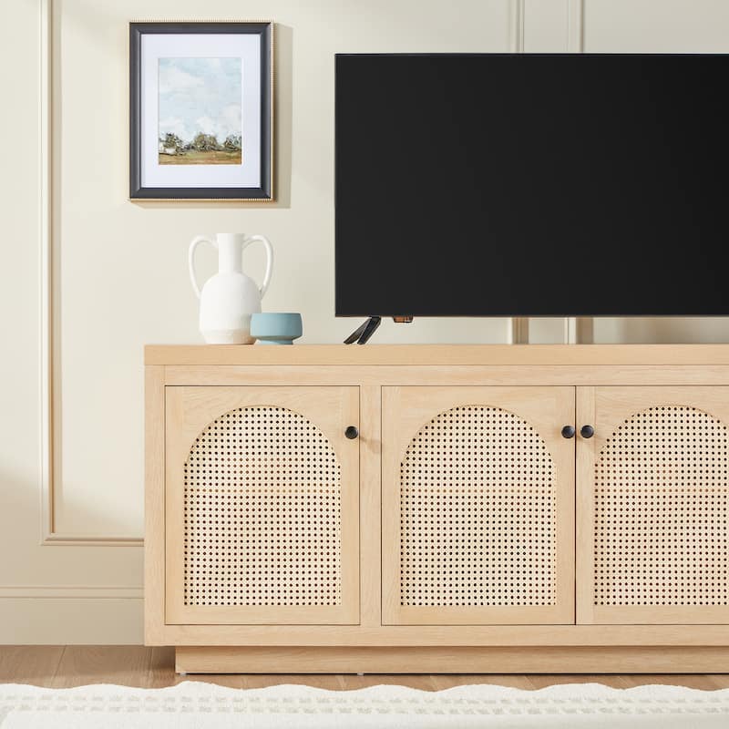 Middlebrook Contemporary TV Stand and Sideboard with Rattan Doors