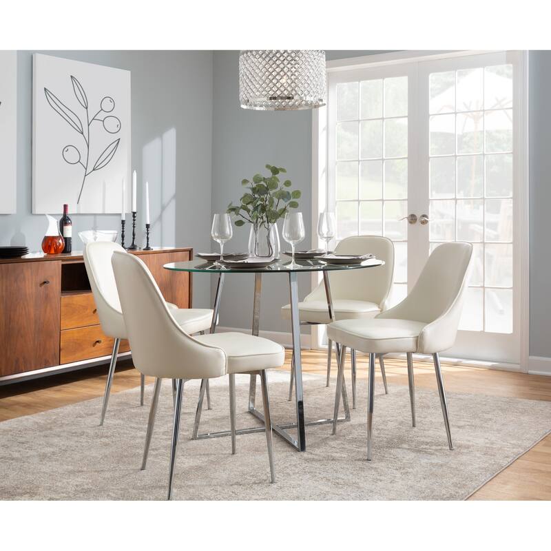 Silver Orchid Naldi Faux Leather Dining Chair - Set of 2