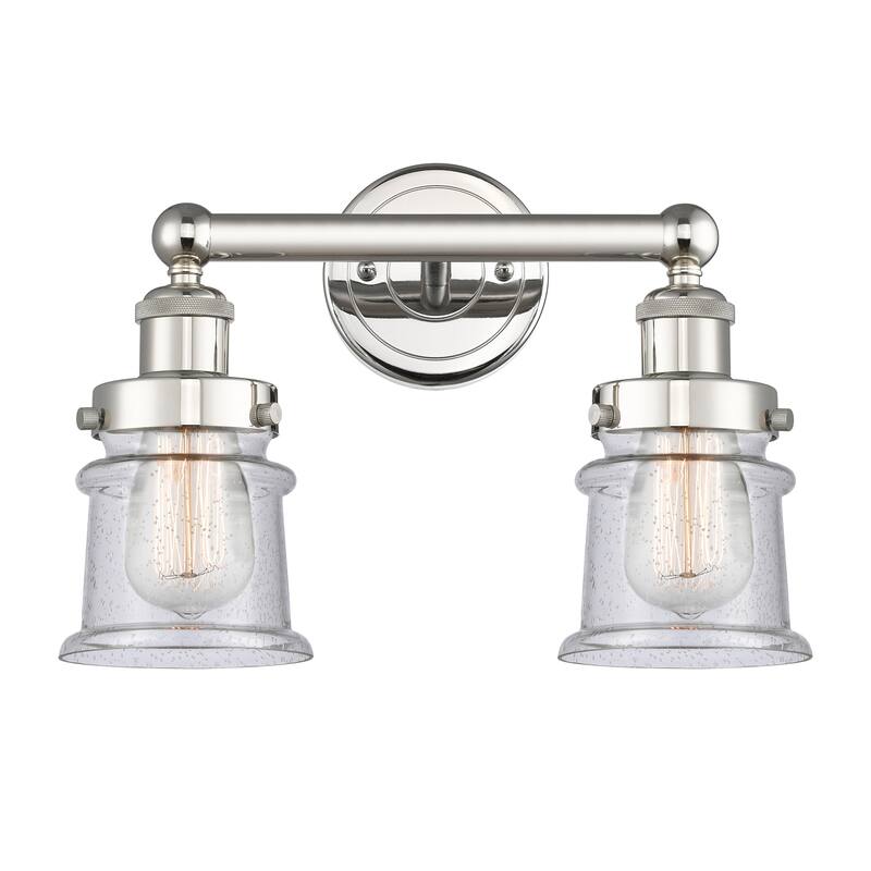 Innovations Lighting 616-2W-11-14 Canton Vanity Canton 2 Light 14" - Polished Nickel / Seedy
