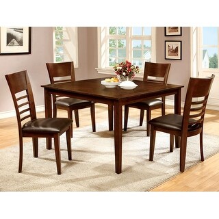 5 Piece Dining Table Set in Brown Cherry and Espresso Finish - Bed Bath ...