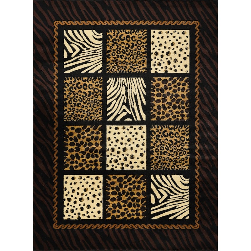 Multi 2 ft. 7 in. x 7 ft. 3 in. Animal Print Luxury Area Rug, 0.43 Pile Height – Sophisticated Warmth for Any Room