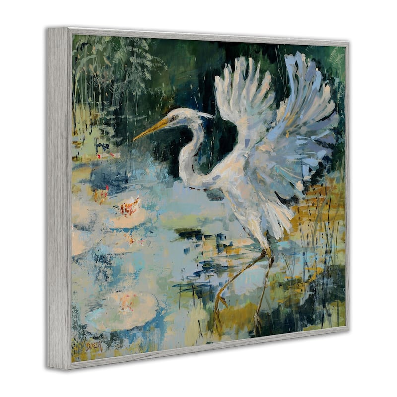 Stupell Heron with Spread Wings Framed Giclee Art Design By Dusza