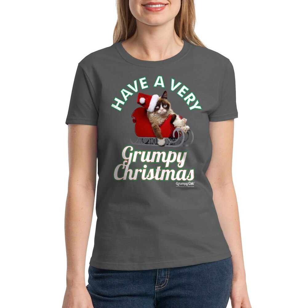 Shop Grumpy Cat Have Grumpy Christmas Women S Charcoal Funny T