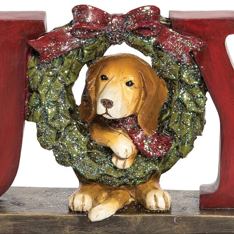 Joy Puppy Christmas Figurine - 8.46" x 2.75" x 4.92"