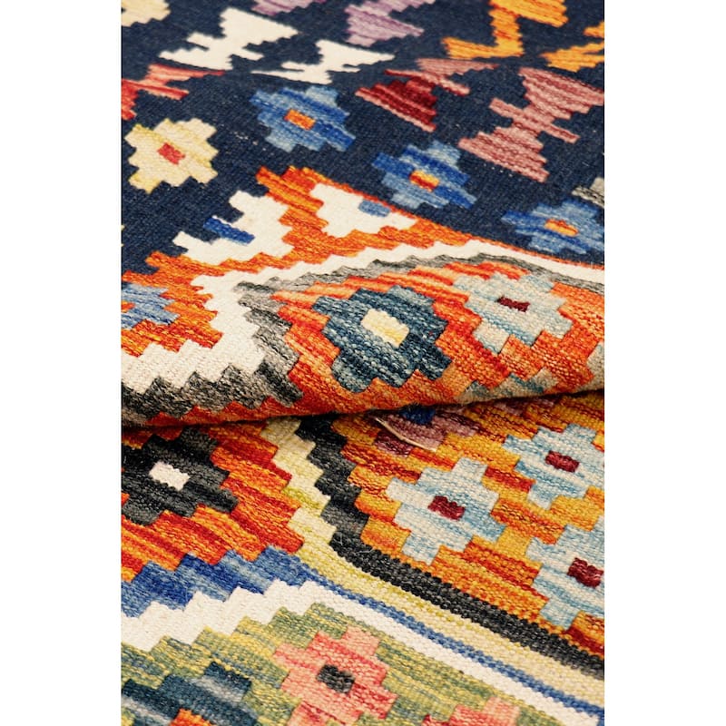 Pasargad Home Kilim Reversible Wool Multicolor Area Rug - 8' 4'' X 11'11''