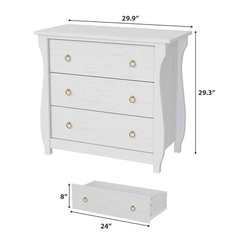 3/6/7 Drawer Dresser - Boho Dresser with Curved Legs, Freestanding Storage Chest Organizer