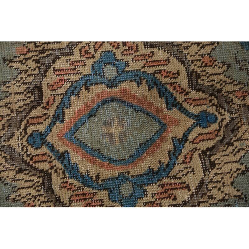 Distressed Blue Tabriz Persian Area Rug Hand-Knotted Wool Carpet - 8'1"x 11'0"