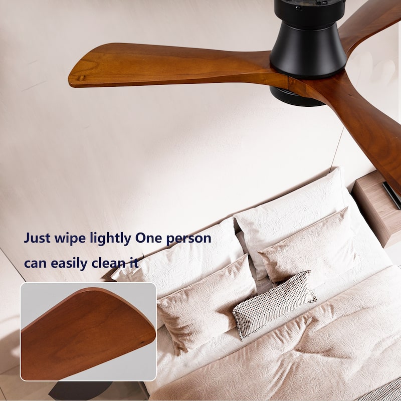 42" Flush Mount Ceiling Fan with Light, Reversible DC Motor