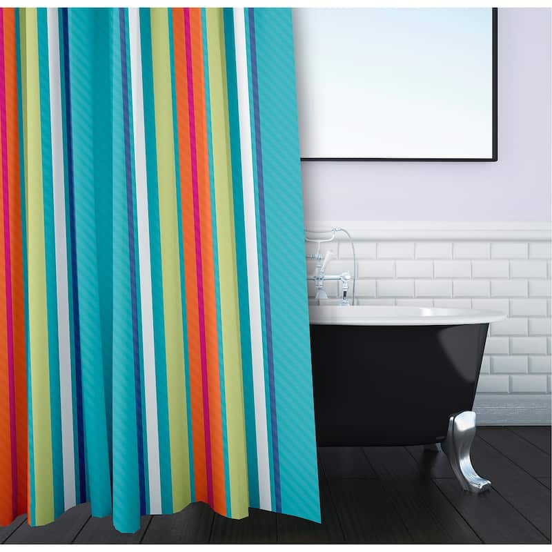 Multi-Stripe Stripe Print Shower Curtain