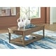 preview thumbnail 1 of 6, Signature Design by Ashley Burkbyer Brown Coffee Table - 50" W x 26" D x 18.5" H MDF - 50" W x 26" D x 18.5" H - Brown