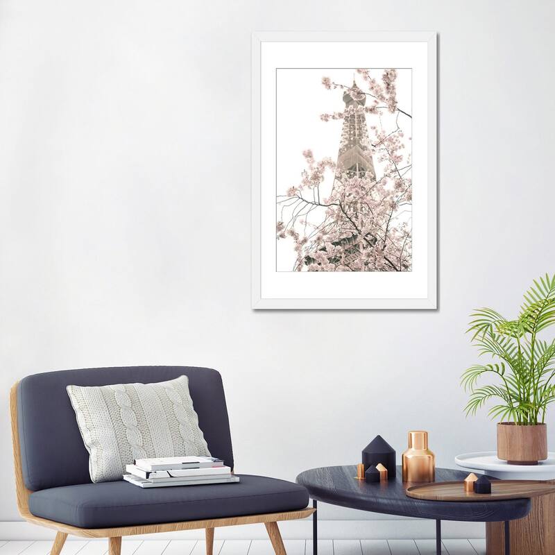 iCanvas "Eiffel Tower And Cherry Blossoms" by Caroline Mint PFA
